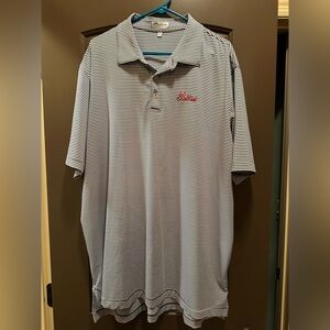 Peter Millar Black and White Striped Polo